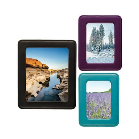 8 X 10 In. Rounded Corner Leather Frame - Turquoise